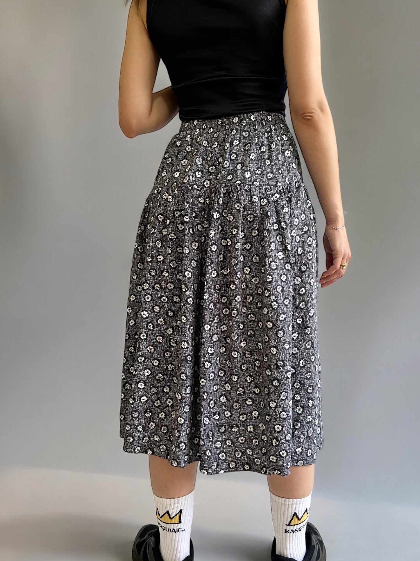 Vintage Flared Floral Skirt