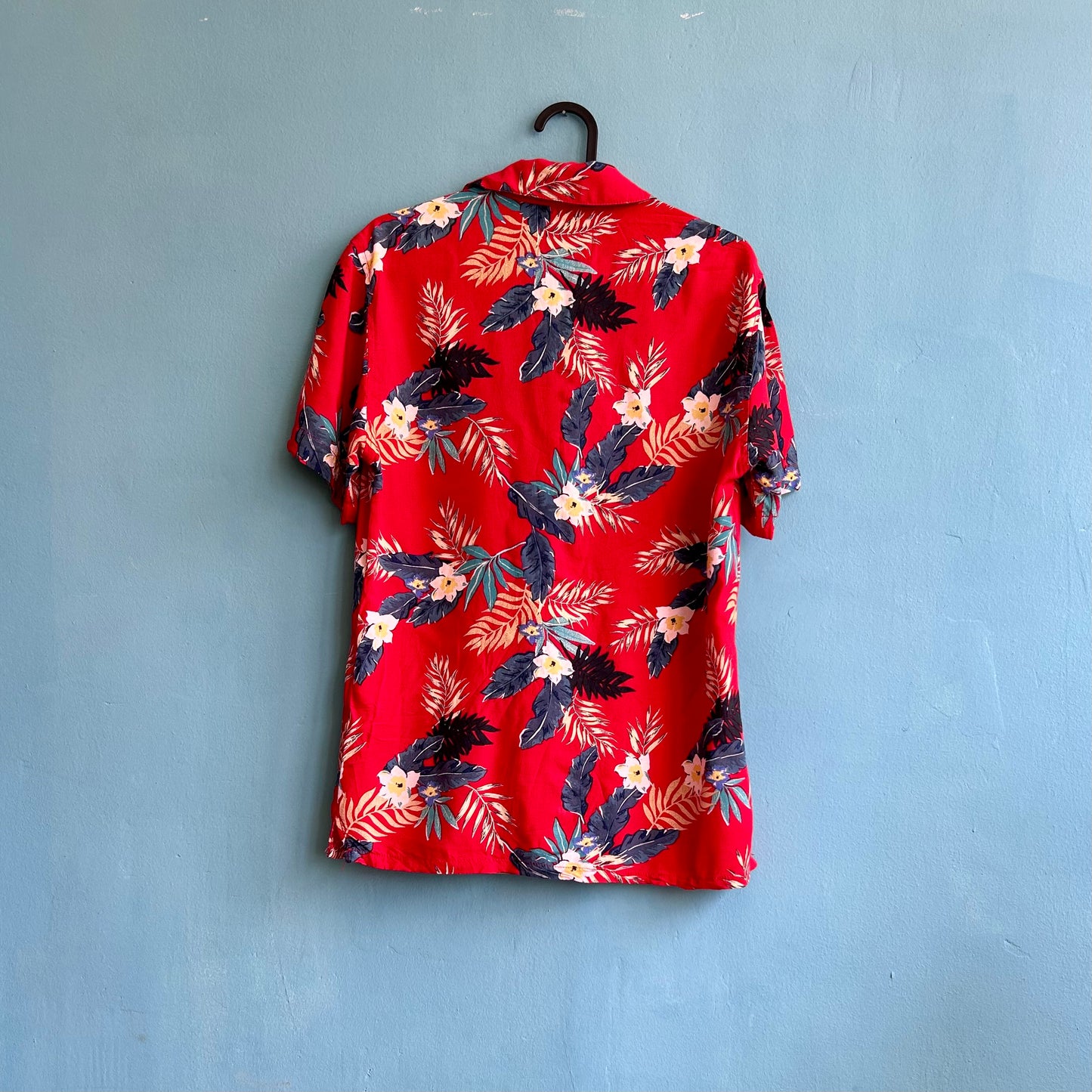 Floral Short Sleeve Shirt (Red)