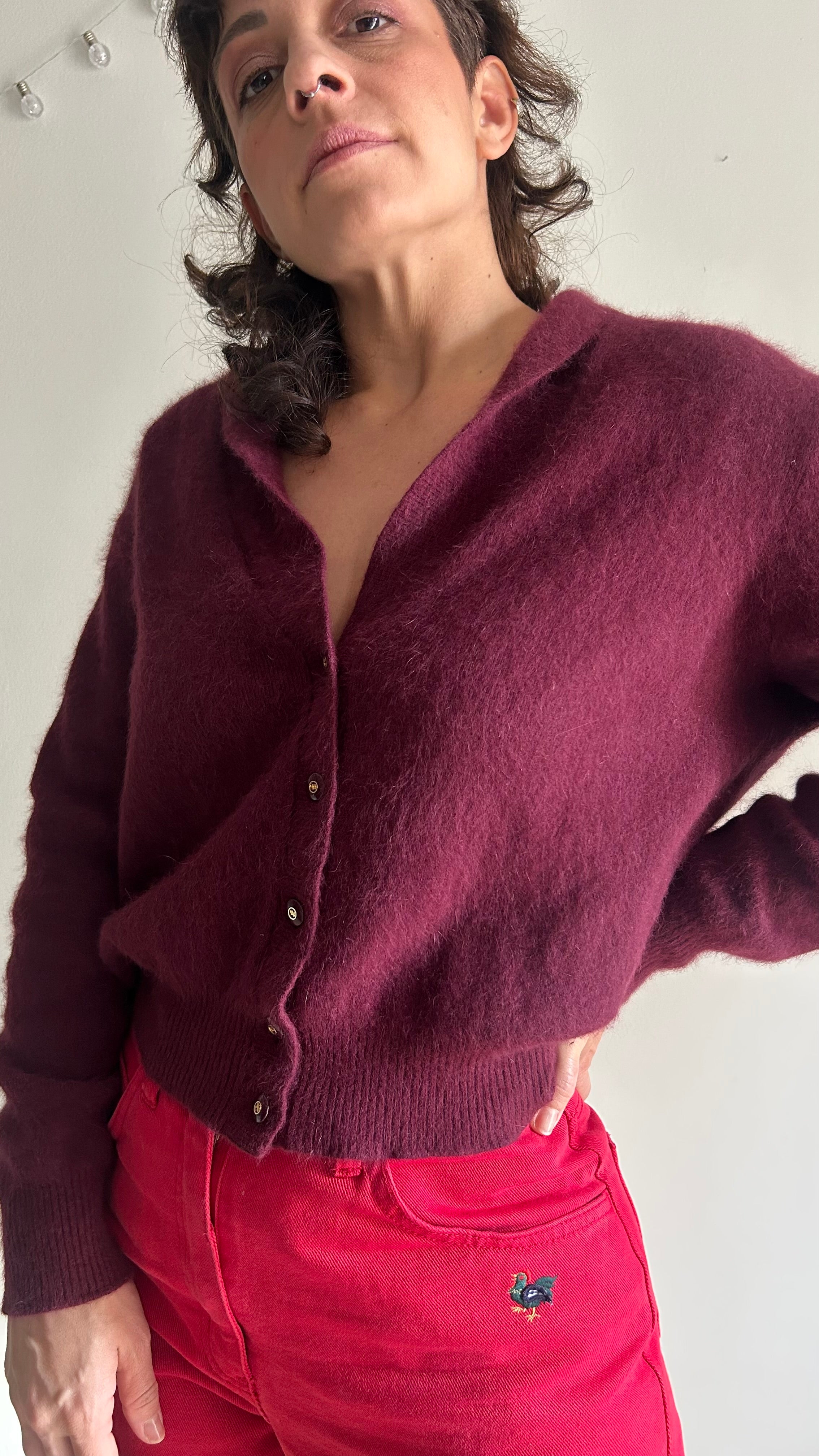 Vintage Ultra-Soft Angora Blend Cardigan