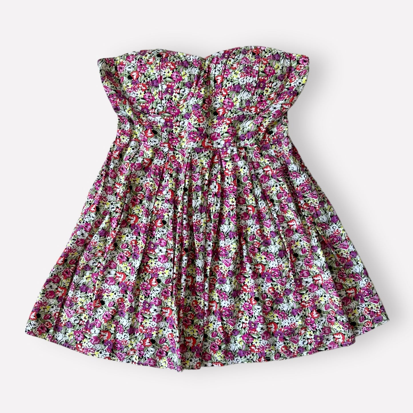 Vintage Floral Strapless Dress