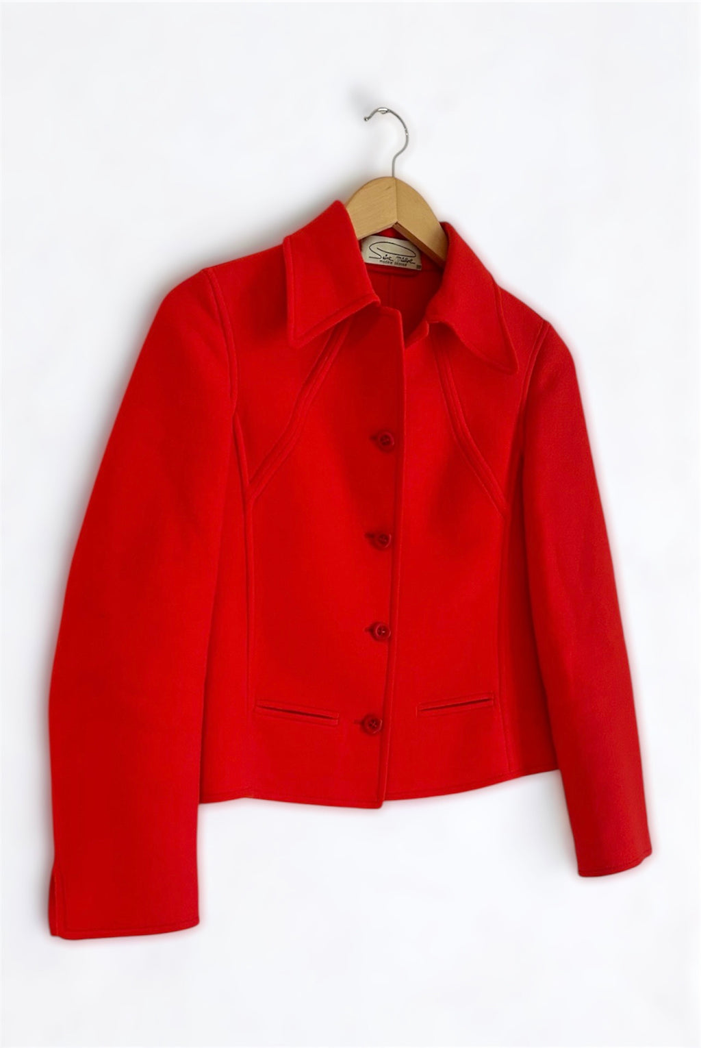 Vintage Wool Blazer – Burnt Red