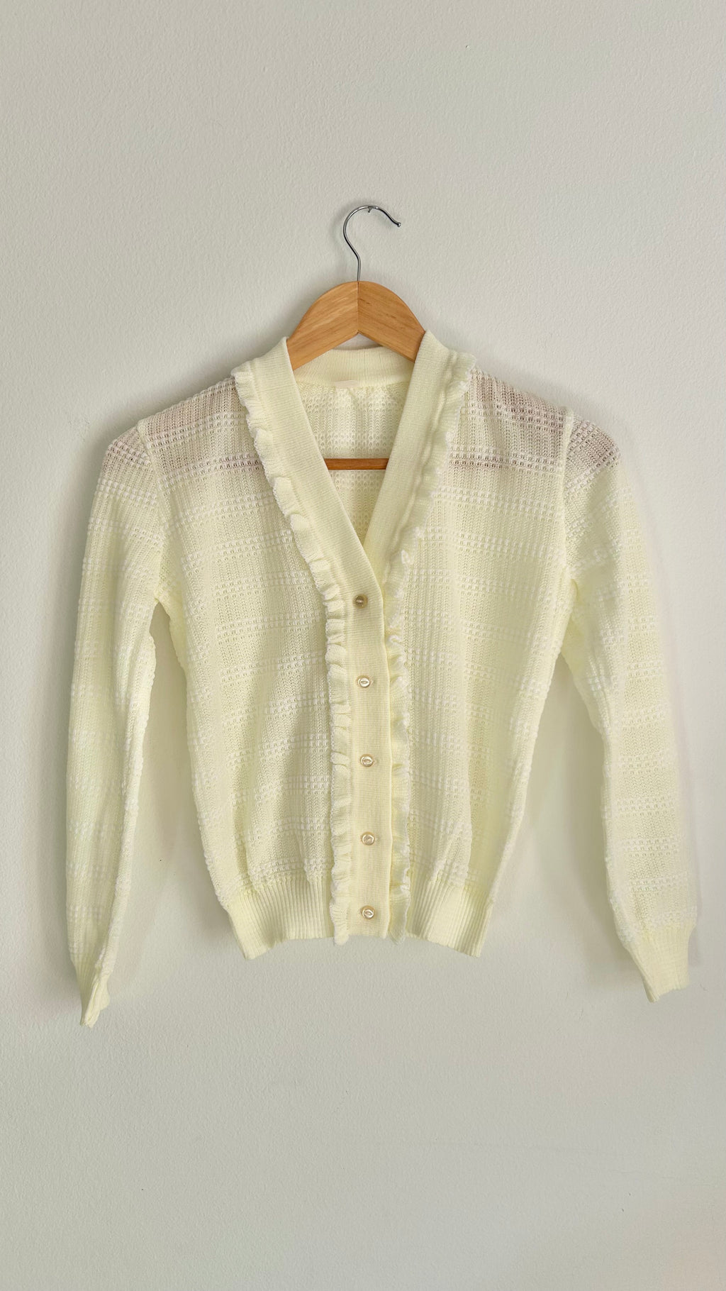 Butter Yellow Vintage Crop Knit Cardigan