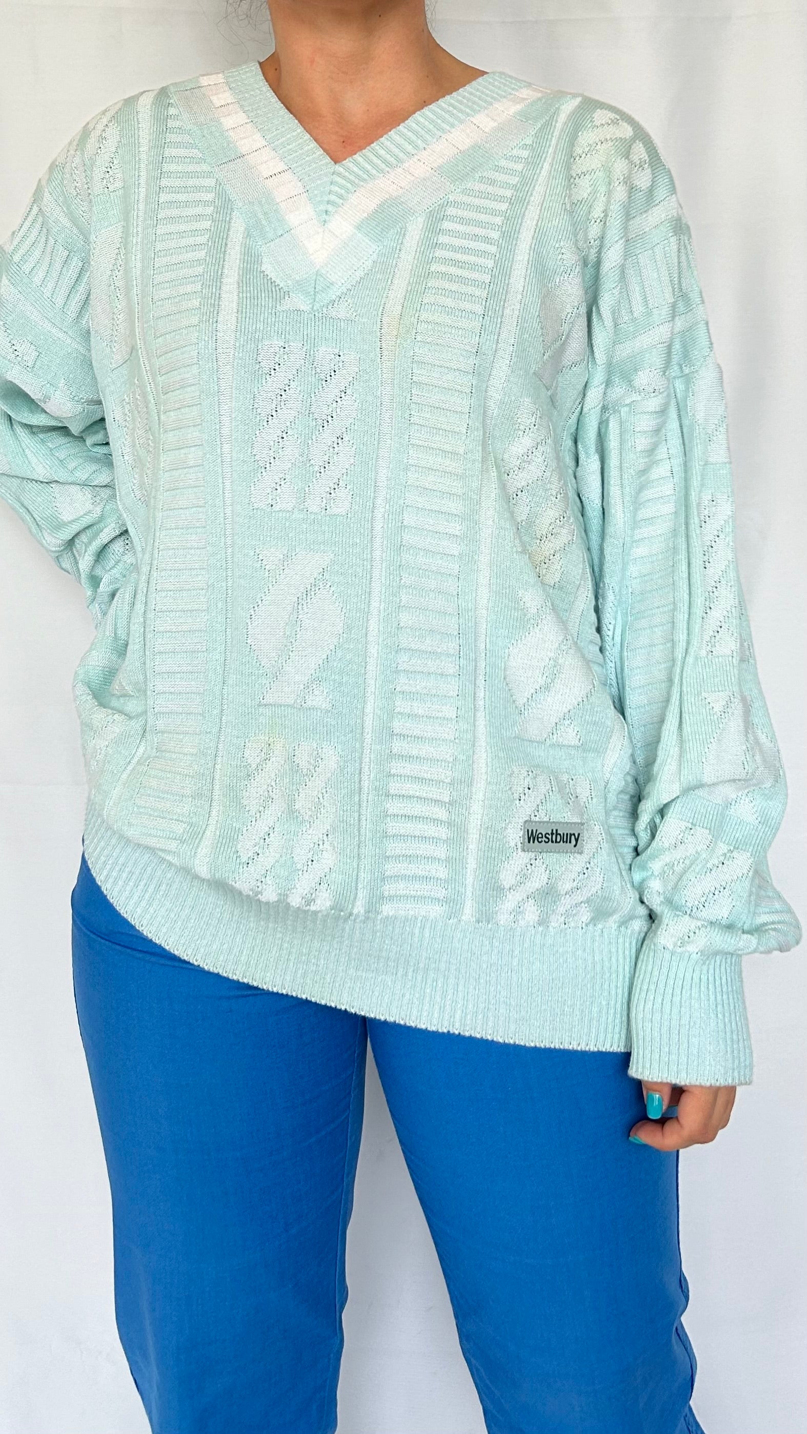 Vintage Knitted V-neck Sweater