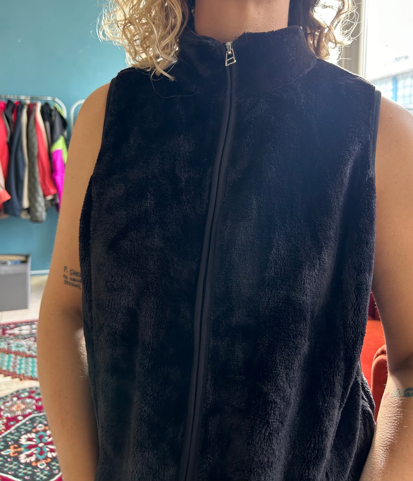 Black Faux Fur Vest