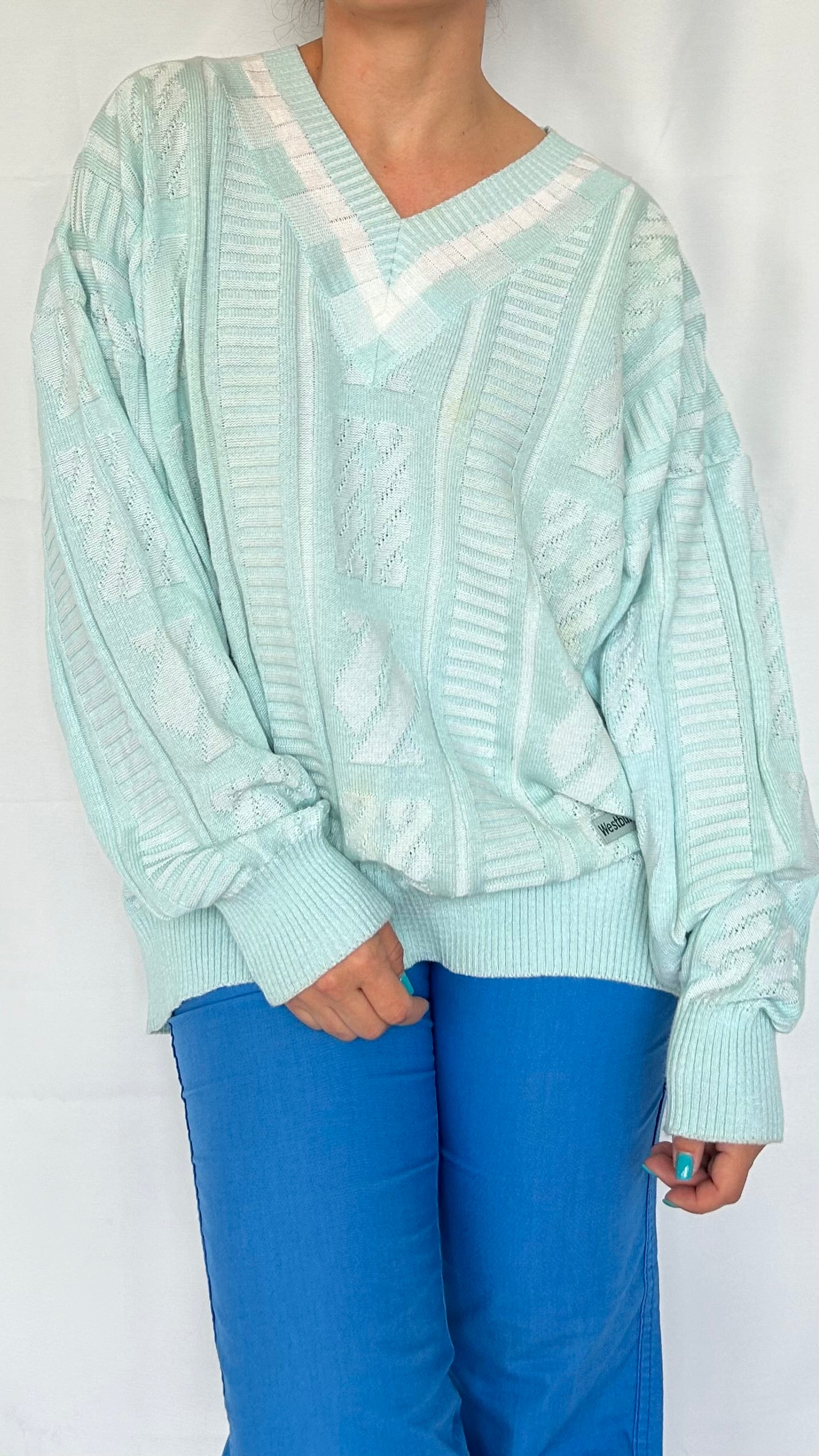 Vintage Knitted V-neck Sweater