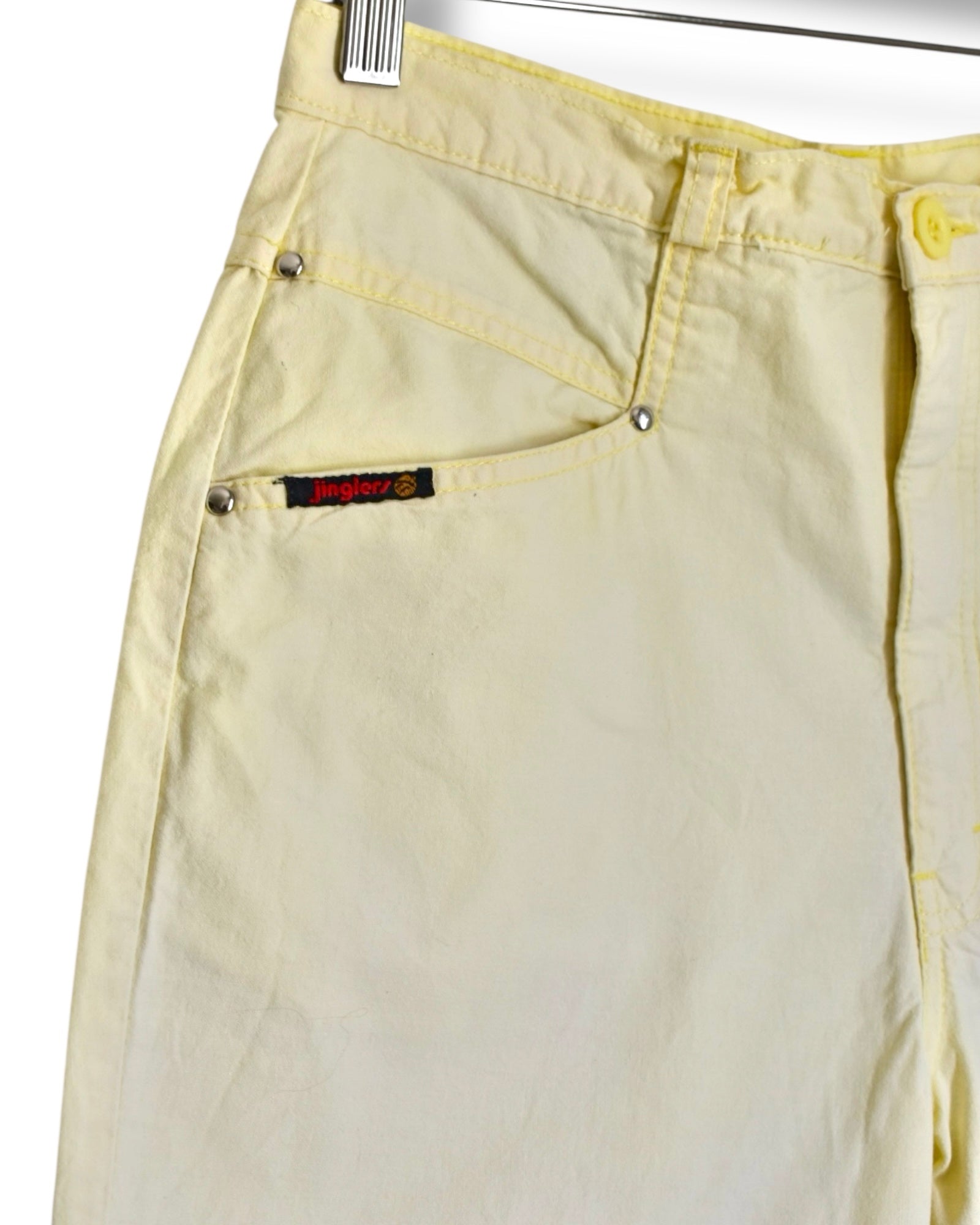 Vintage Jinglers High-Waist Pants – Light Yellow
