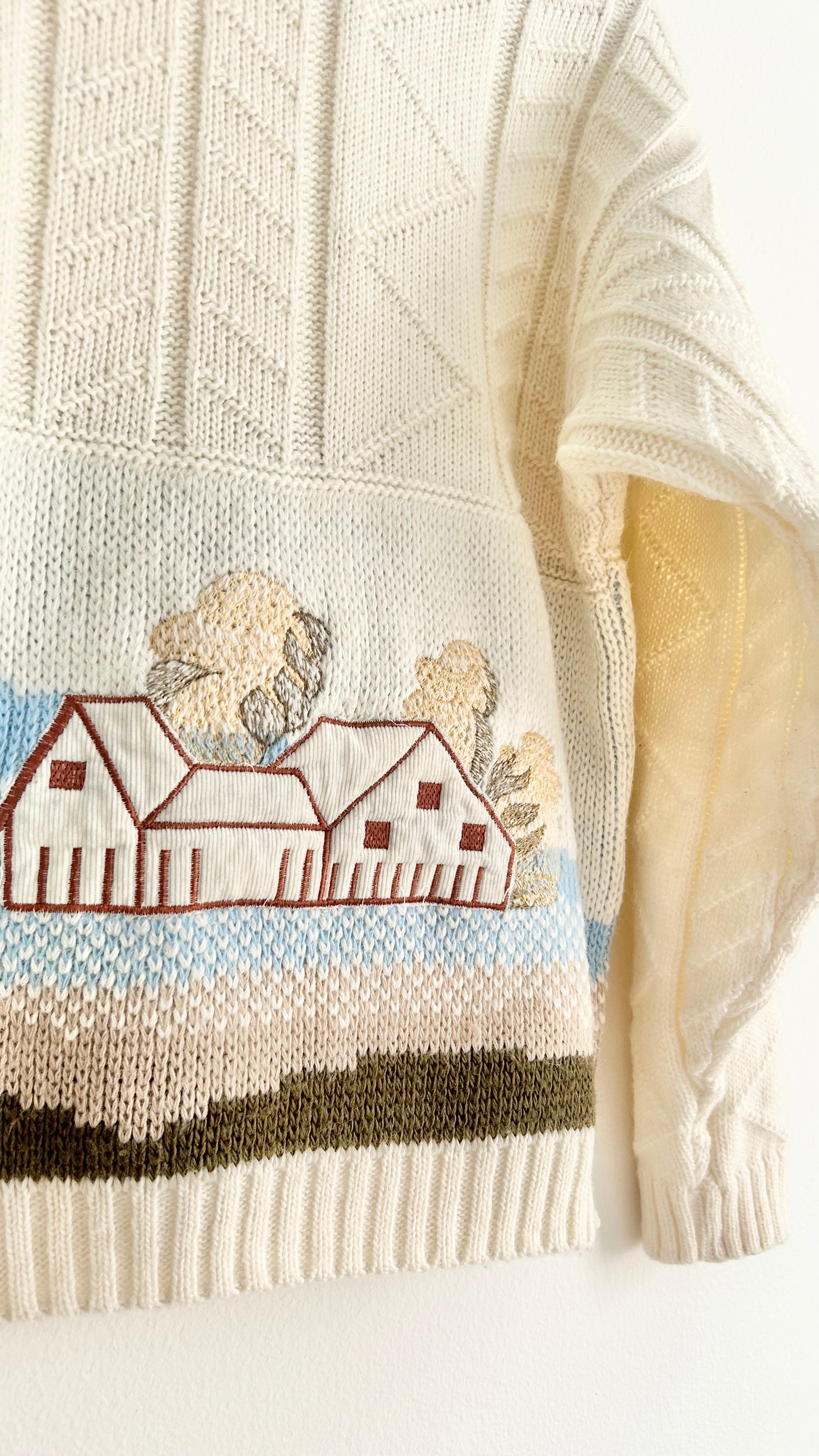 Vintage Embroidered Wool Blend Sweater