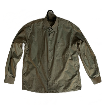 Metallic Olive Green Long Sleeve Shirt