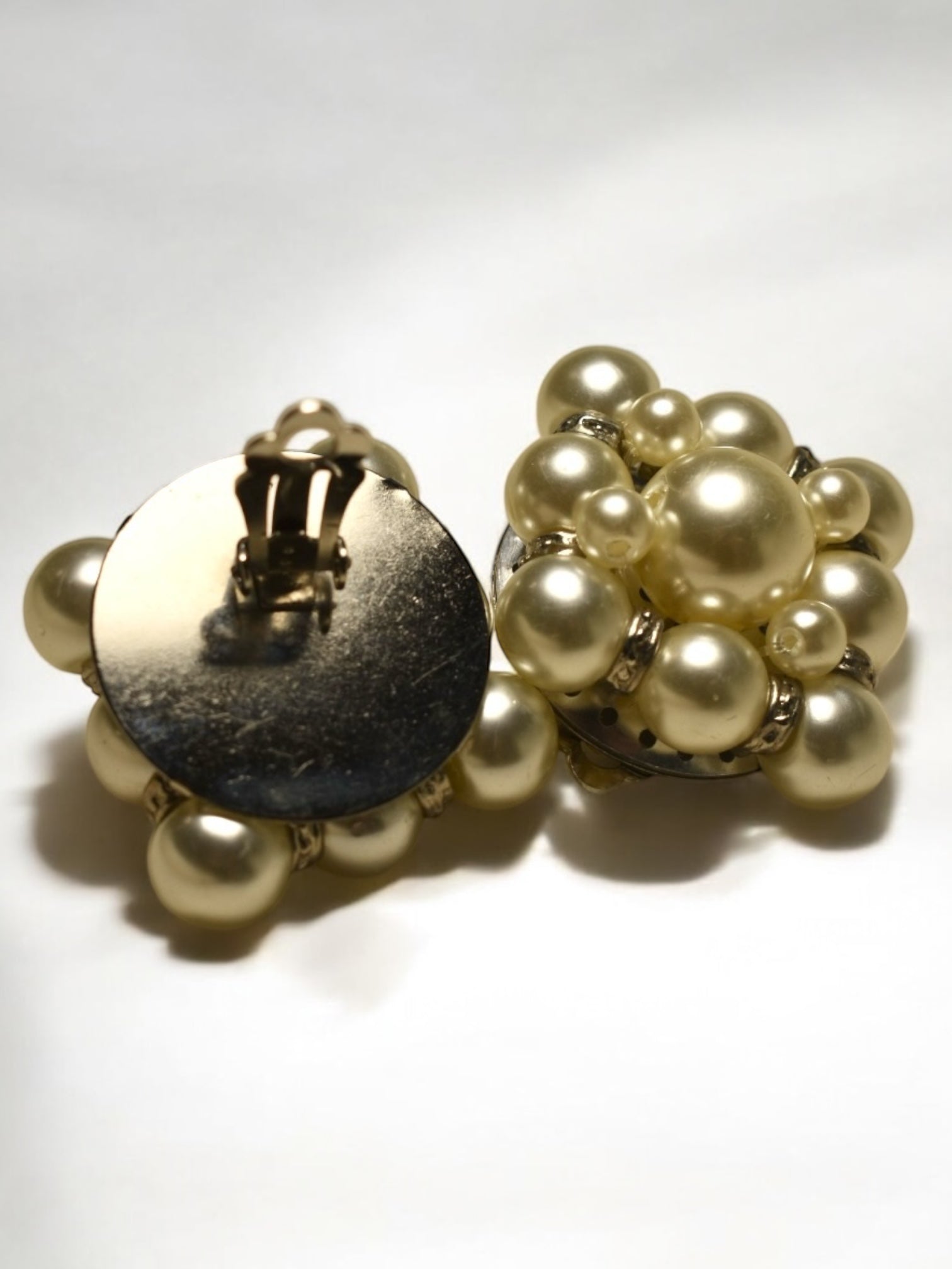 Vintage Pearls Clip Earrings
