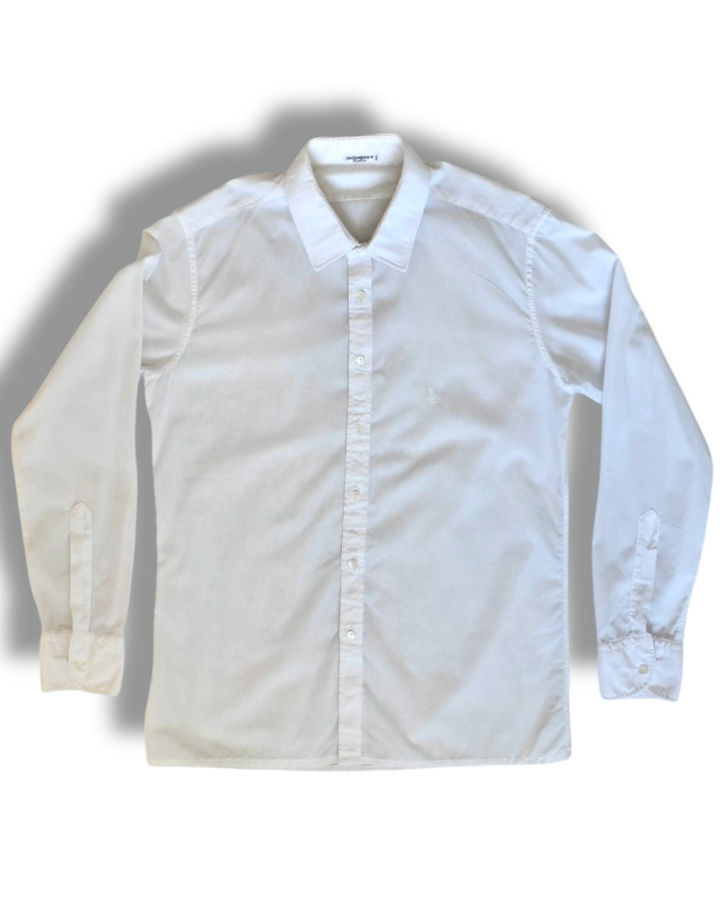 Yves Saint Laurent “Chemises” Vintage White Shirt in Pure Cotton – 80s French Elegance