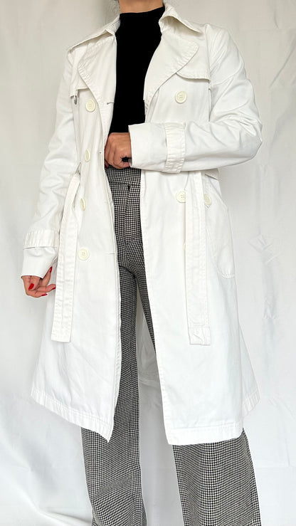 White Denim Trench Coat