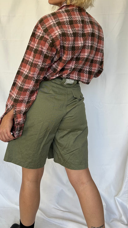 Vintage Olive Green Culottes Bermuda