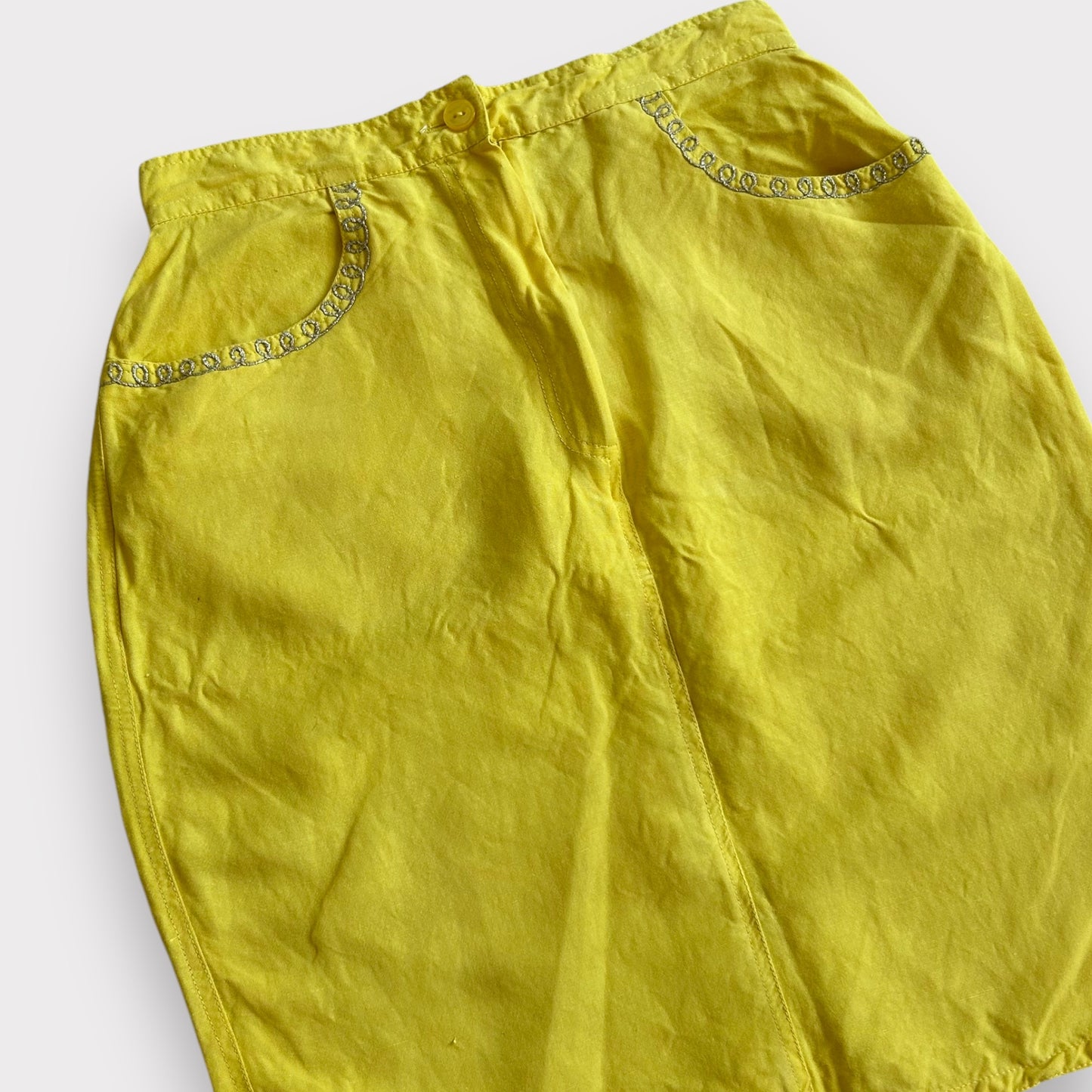 Vintage Embroidered Yellow Skirt