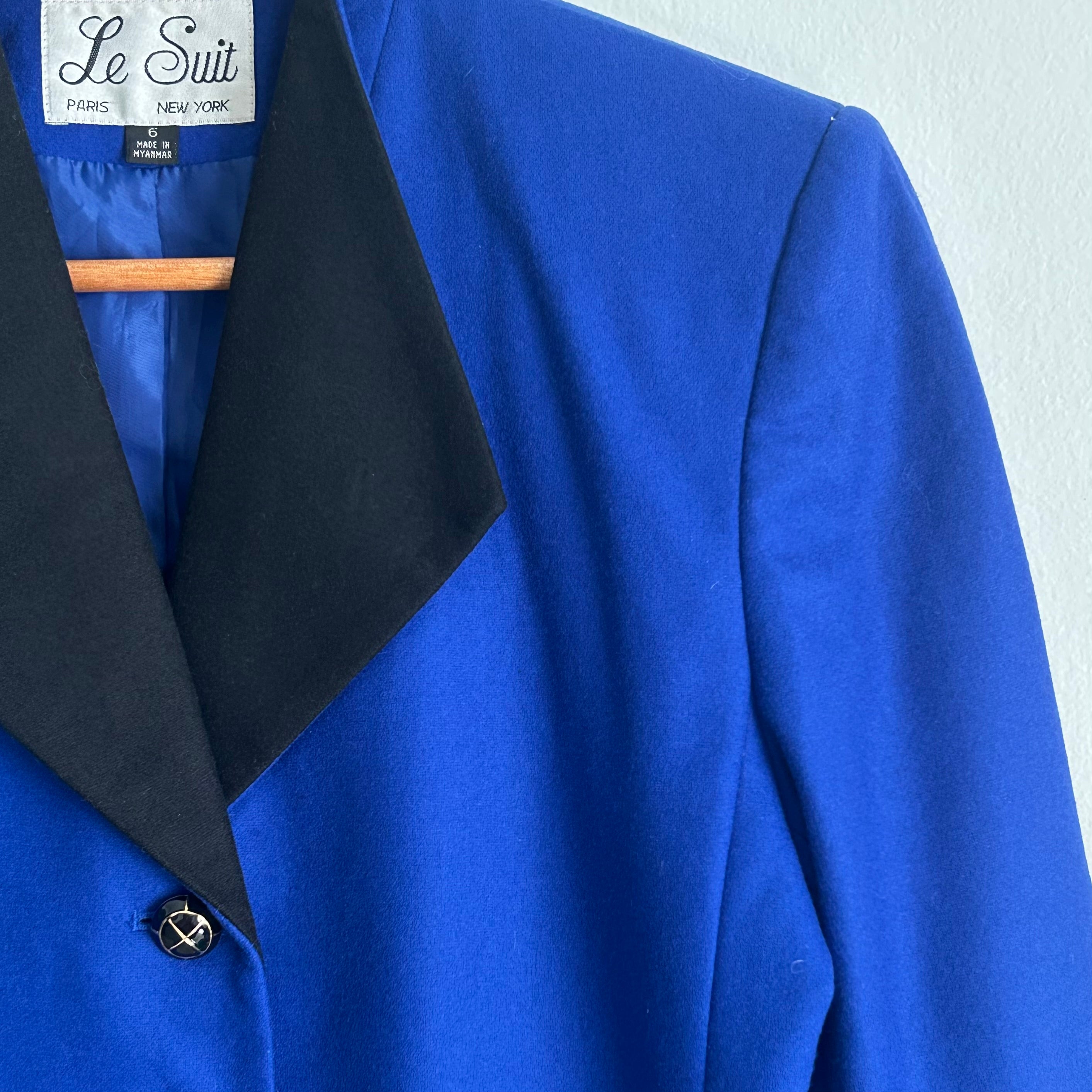 Vintage Wool Blazer with Black Lapel