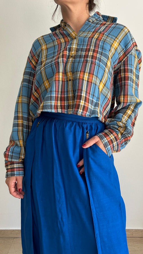00’s Crop Flannel Shirt | Size L