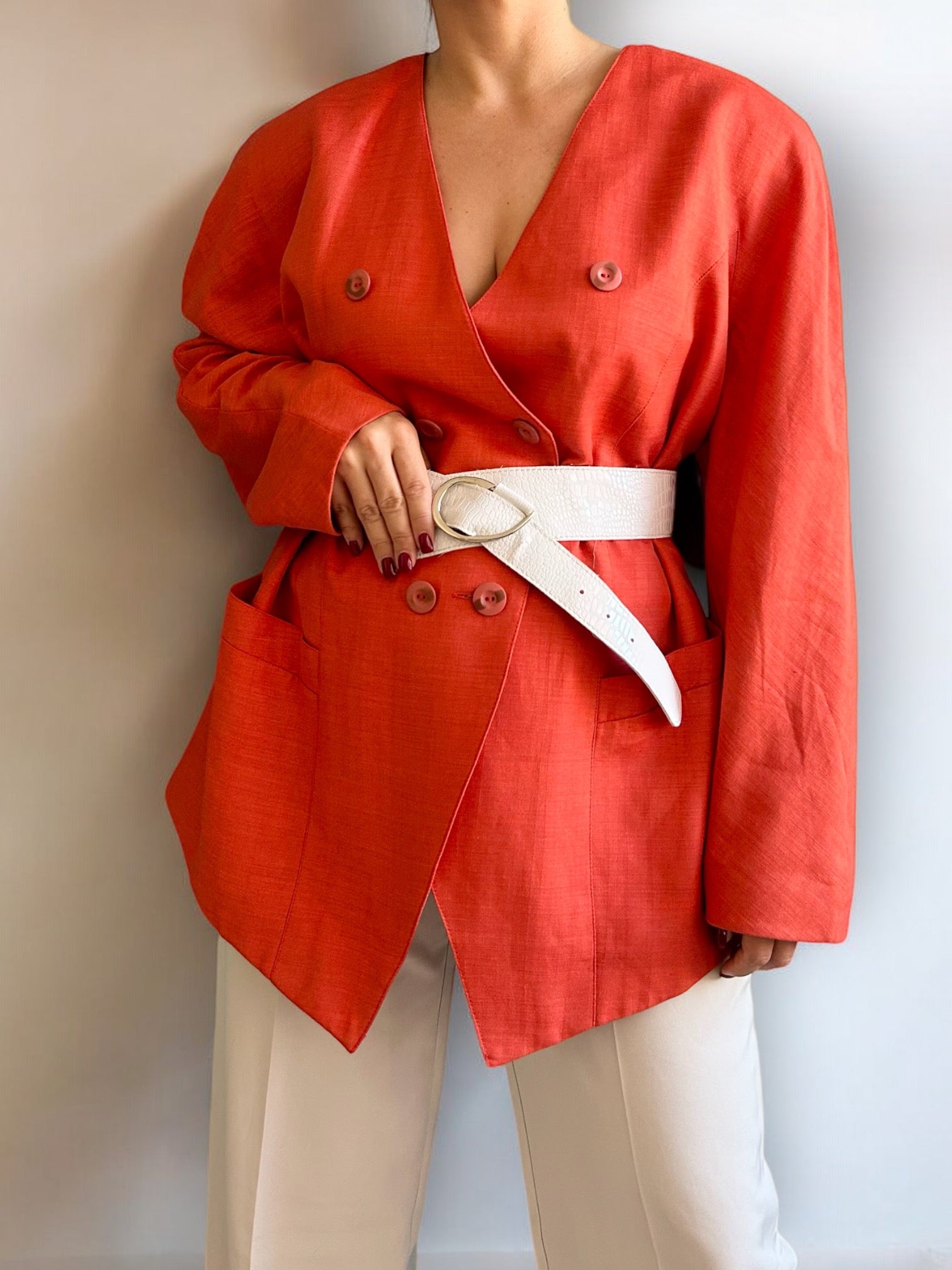 Vintage Oversized Orange Blazer