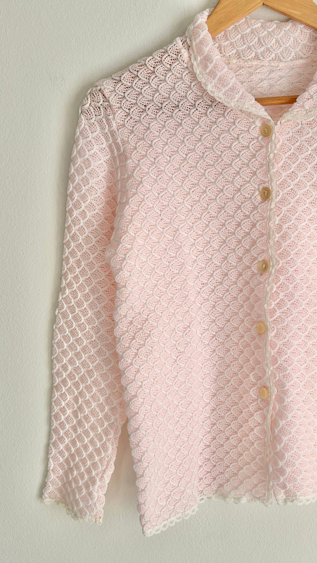 Light Pink Textured Vintage Cardigan