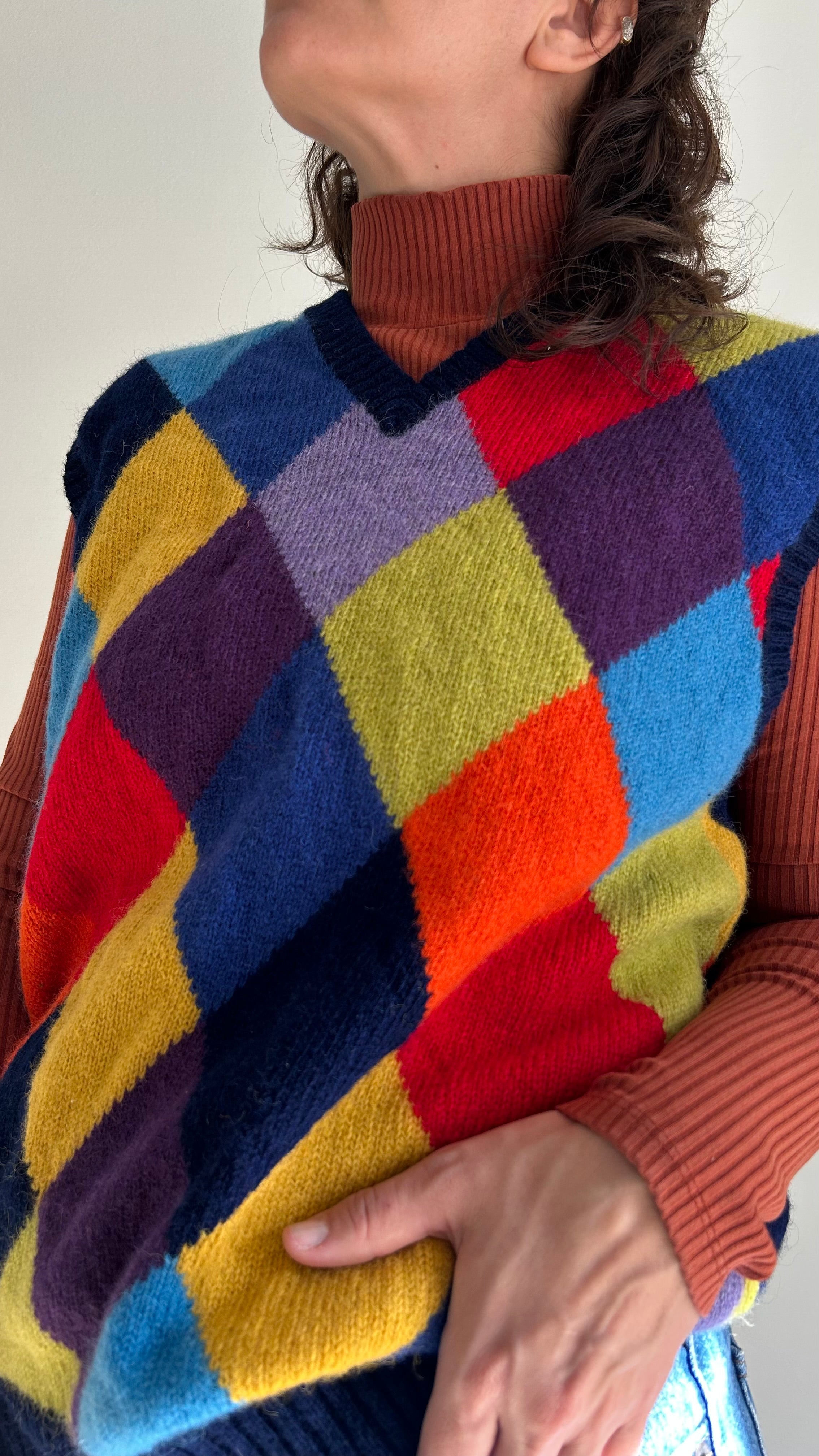 Classic Shetland Wool Vest – Argyle Pattern