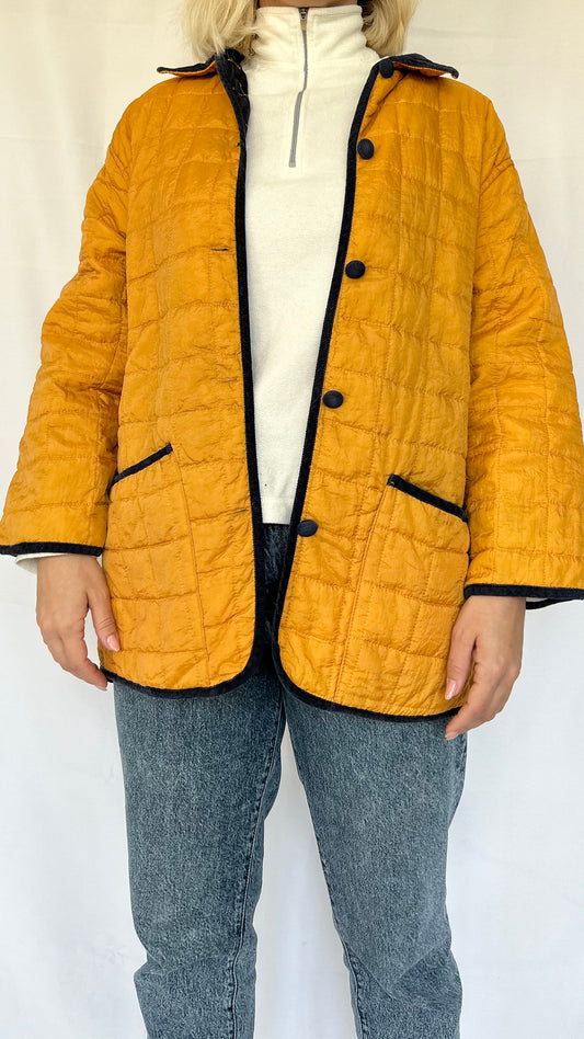 Vintage Yellow/Blue Jacket with Corduroy Details