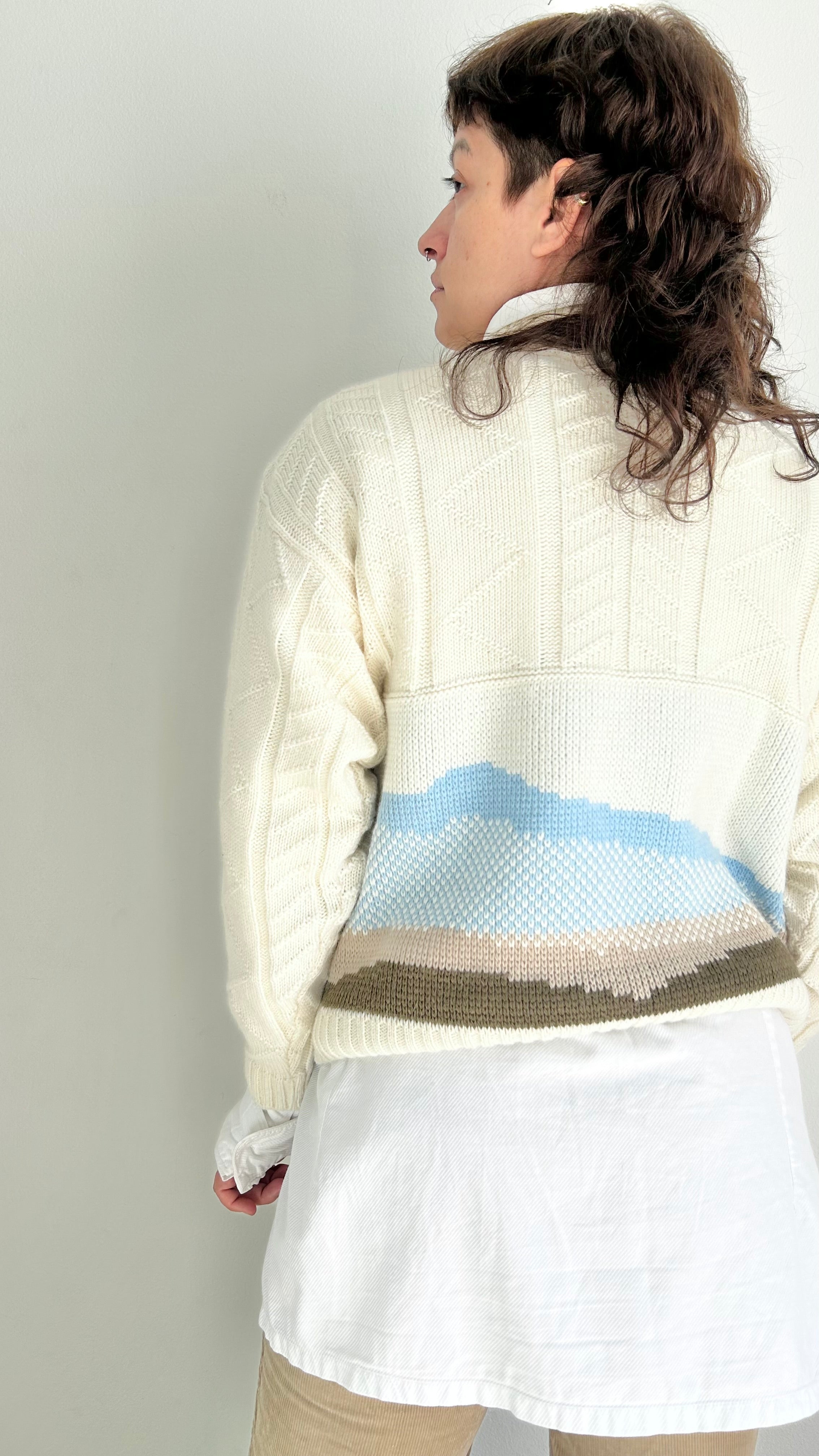 Vintage Embroidered Wool Blend Sweater