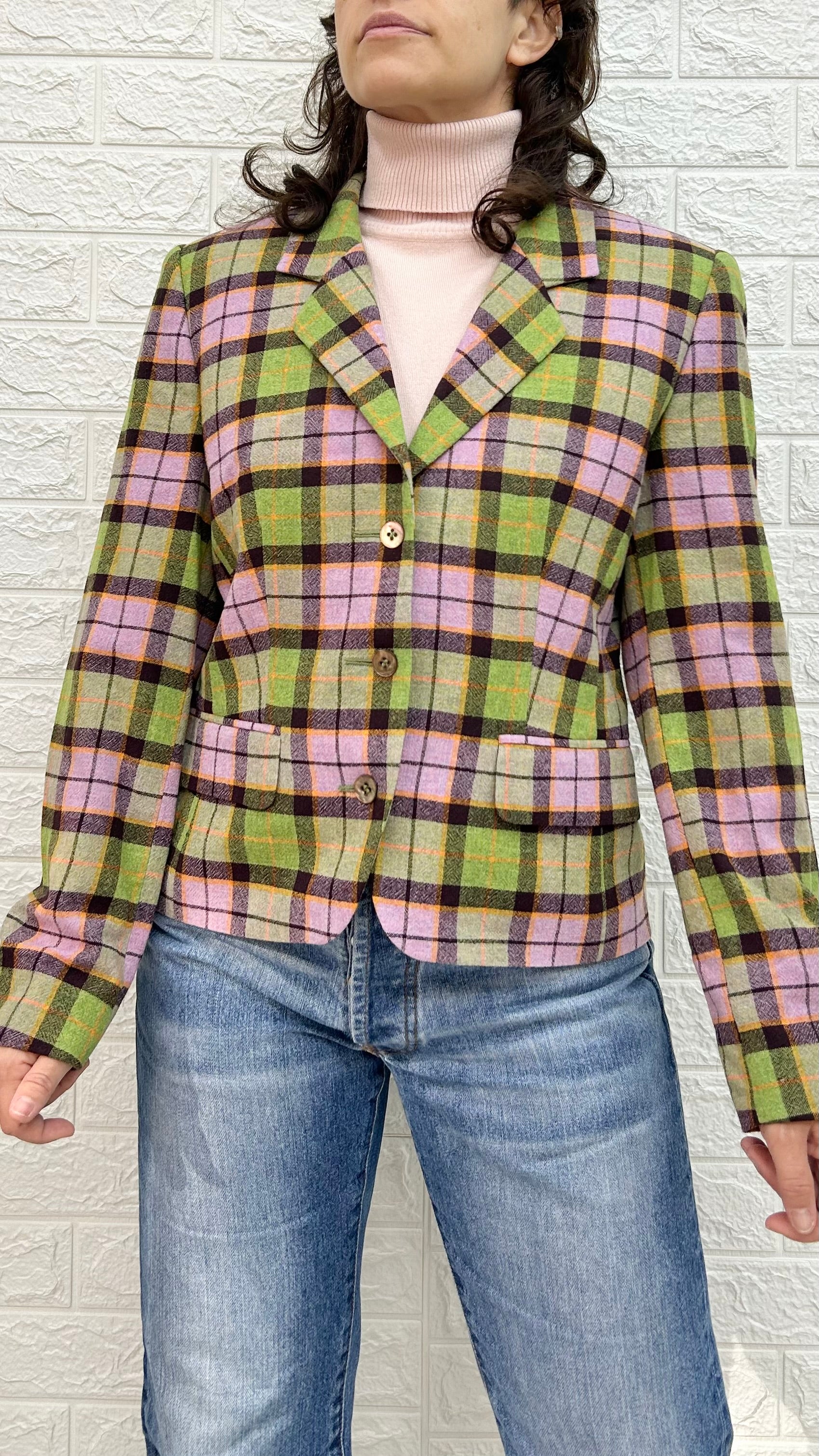 Vintage Plaid Blazer – Color Statement