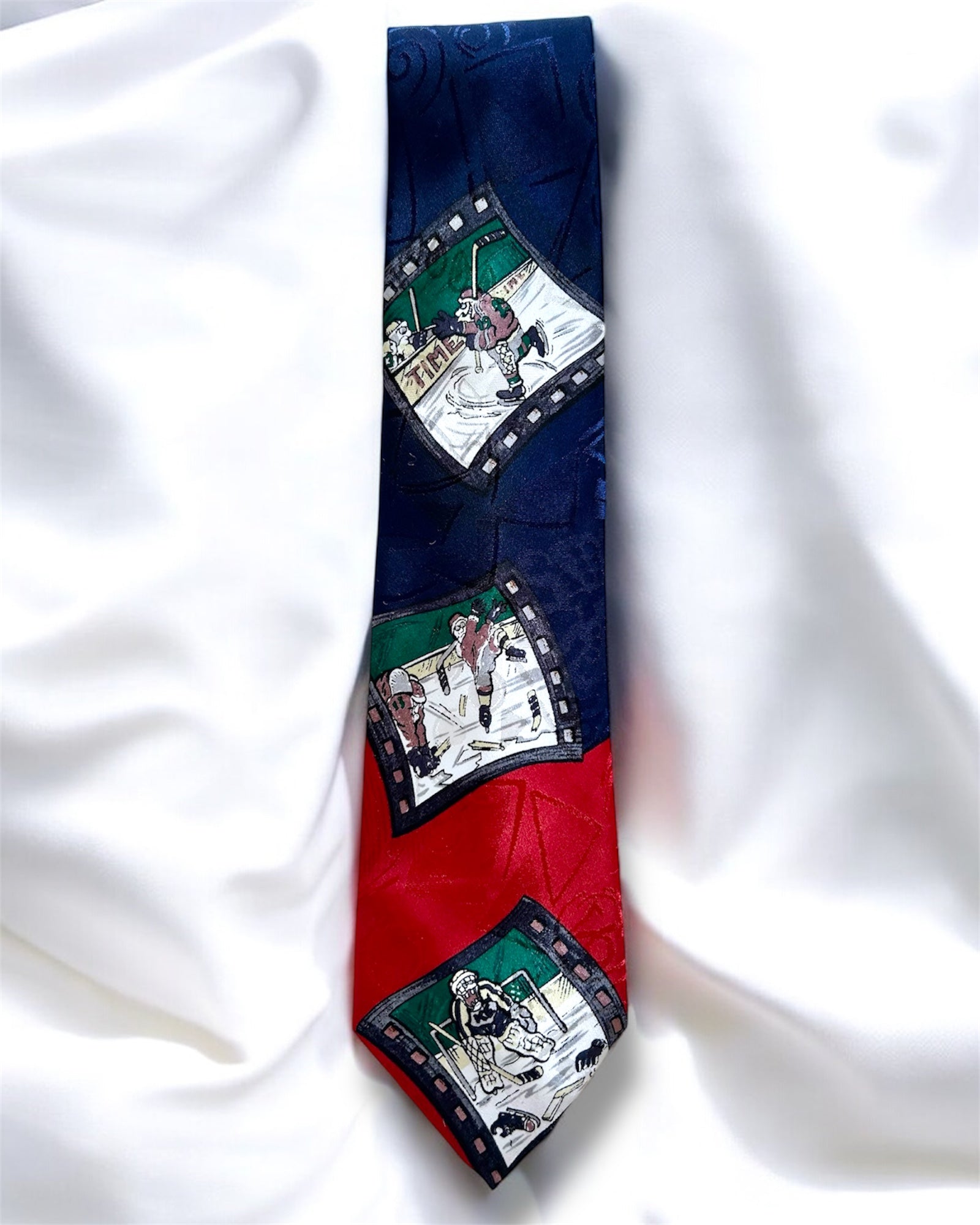 Vintage Hockey Theme Tie — 1990s