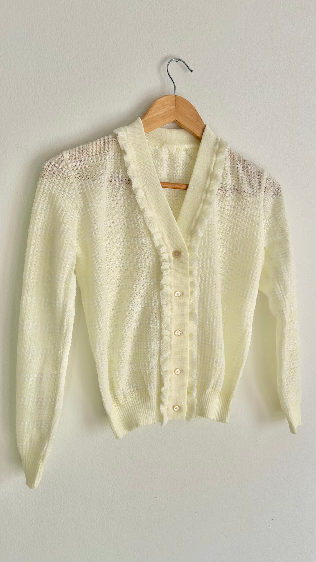 Butter Yellow Vintage Crop Knit Cardigan