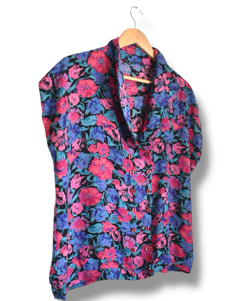 Vintage Sleeveless Women’s Blouse – Floral Print