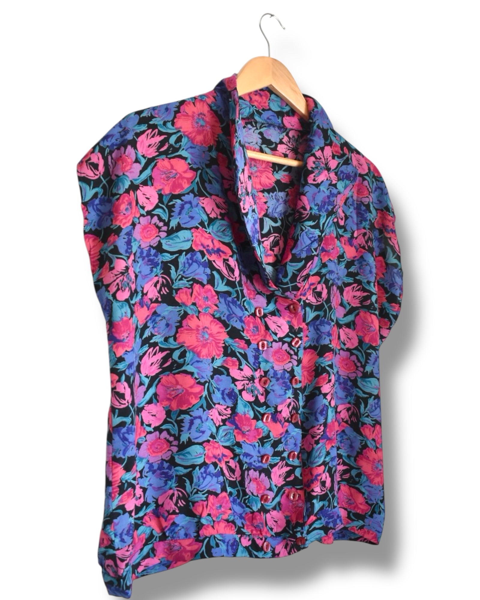 Vintage Sleeveless Women’s Blouse – Floral Print