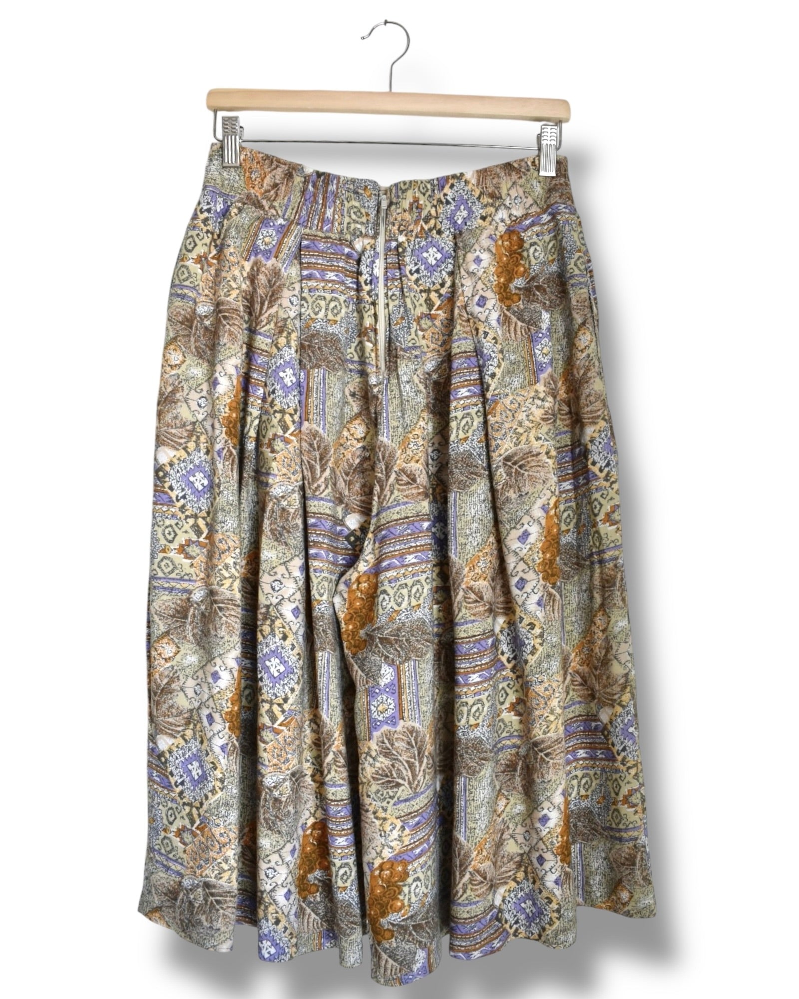 Vintage Wide-Leg Culotte Shorts – 100% Viscose