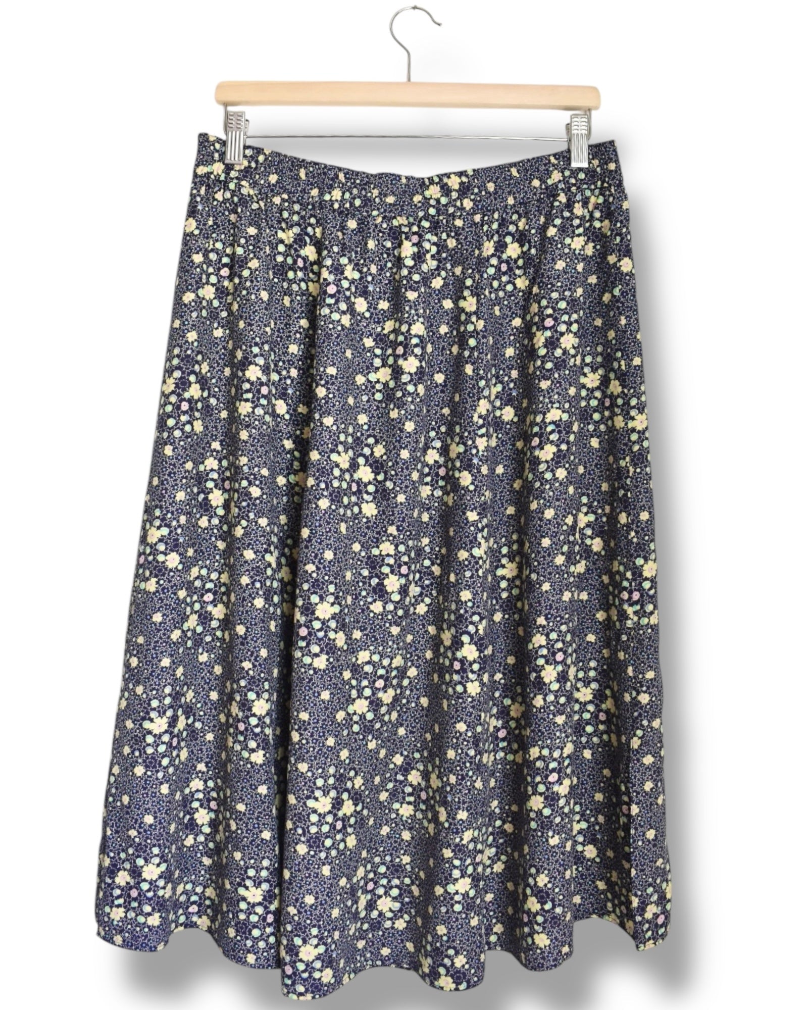 Floral Midi Skirt – Lightweight Viscose