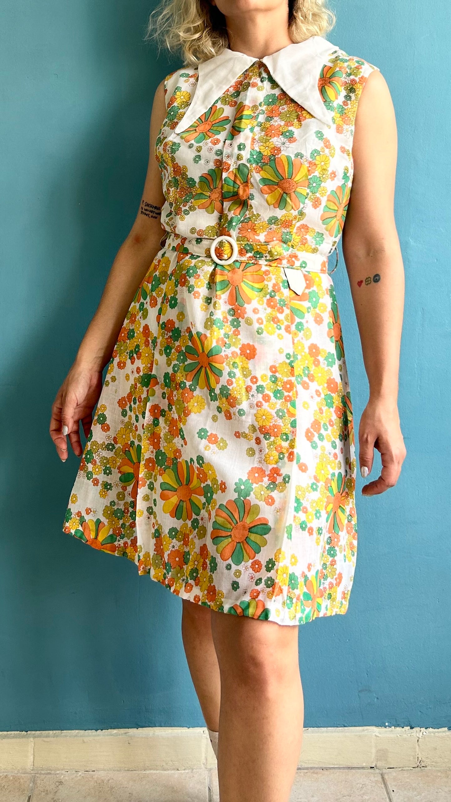 60’s Floral Midi Dress