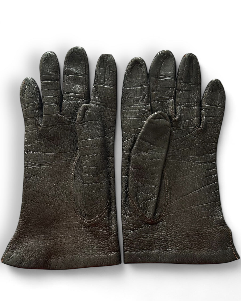 Vintage Classic Dark Brown Leather Gloves