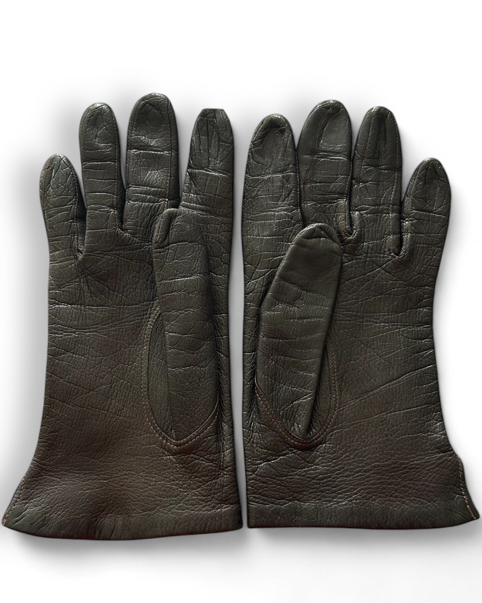 Vintage Classic Dark Brown Leather Gloves
