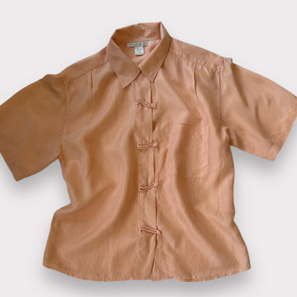 Vintage Silk Peach Shirt