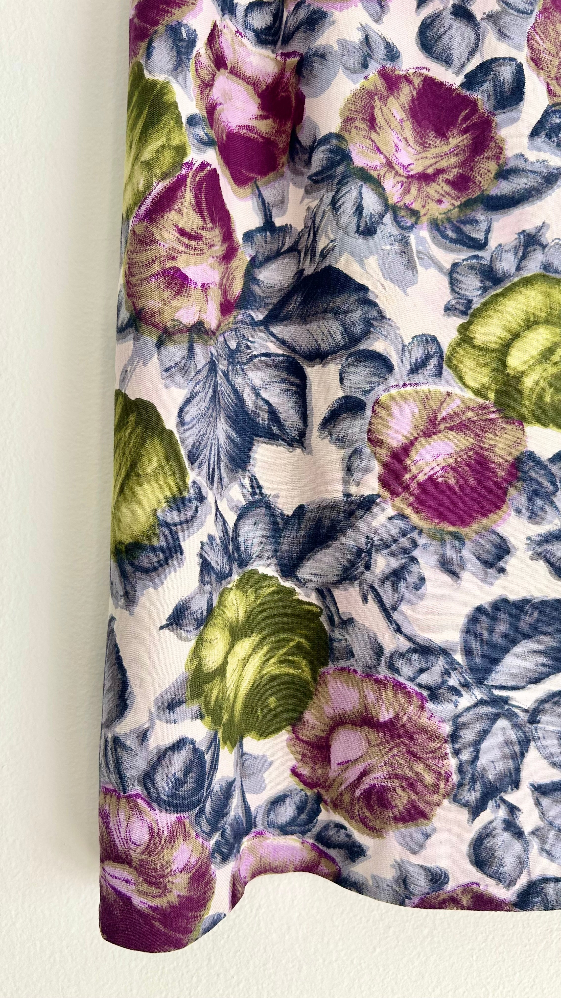 Vintage Floral Cotton Skirt (M–L)