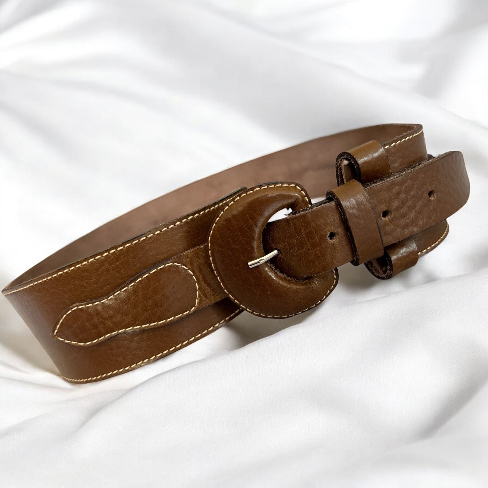 Vintage Brown Leather Belt