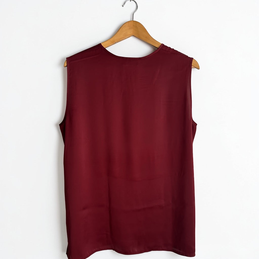 90s Dark Red Fluid Sleeveless Top