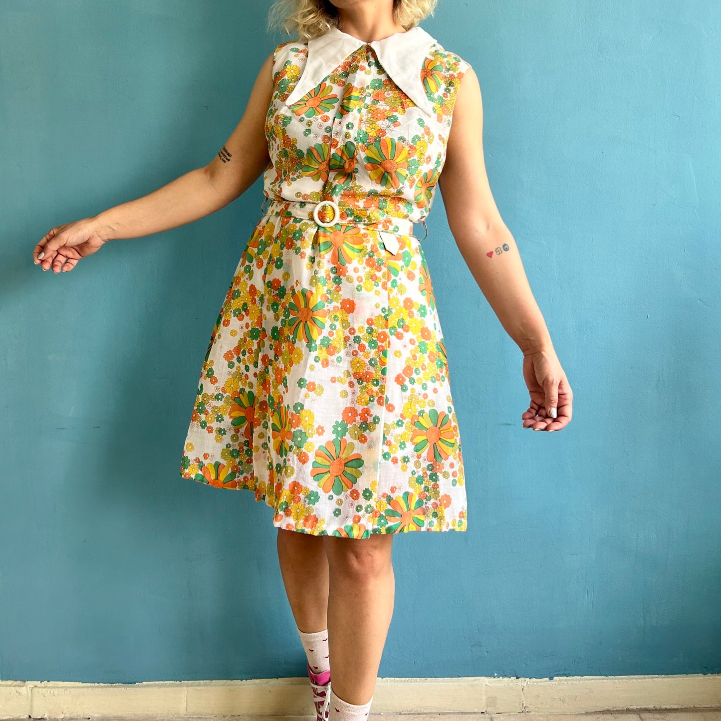 60’s Floral Midi Dress