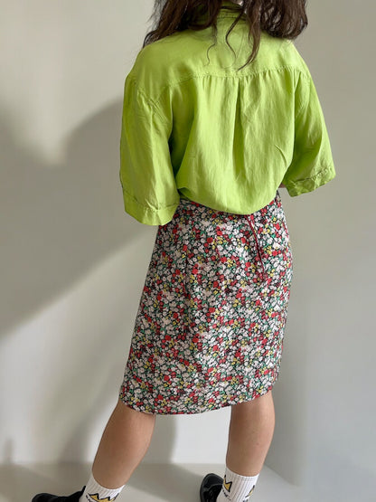 Vintage Floral Midi Skirt