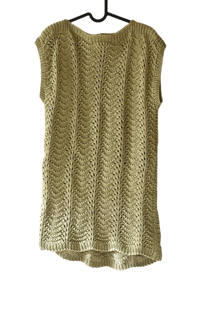 Knitted Olive Green Handmade Vest