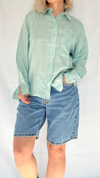 Vintage 100% Silk Long Sleeve Shirt