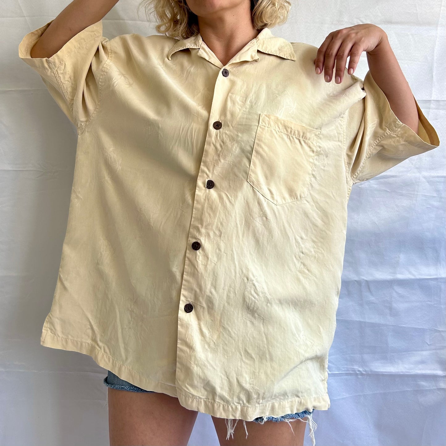 Vintage 100% Silk Short Sleeve Shirt