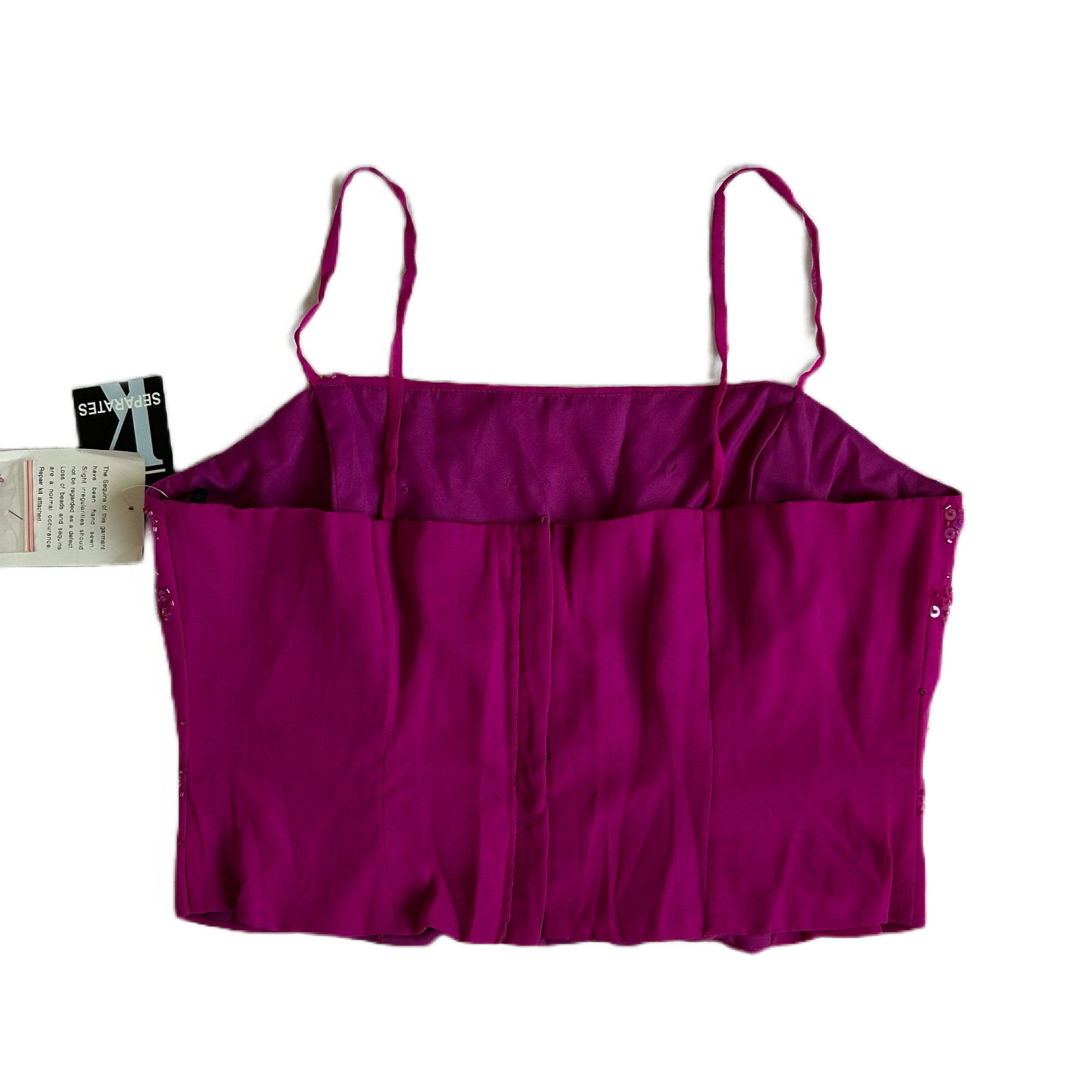Dead Stock Vintage Corset 100% Silk Fuchsia