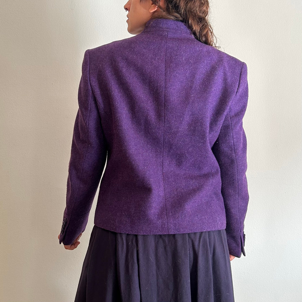 Vintage Blazer – Deep Royal Purple Wool Blend