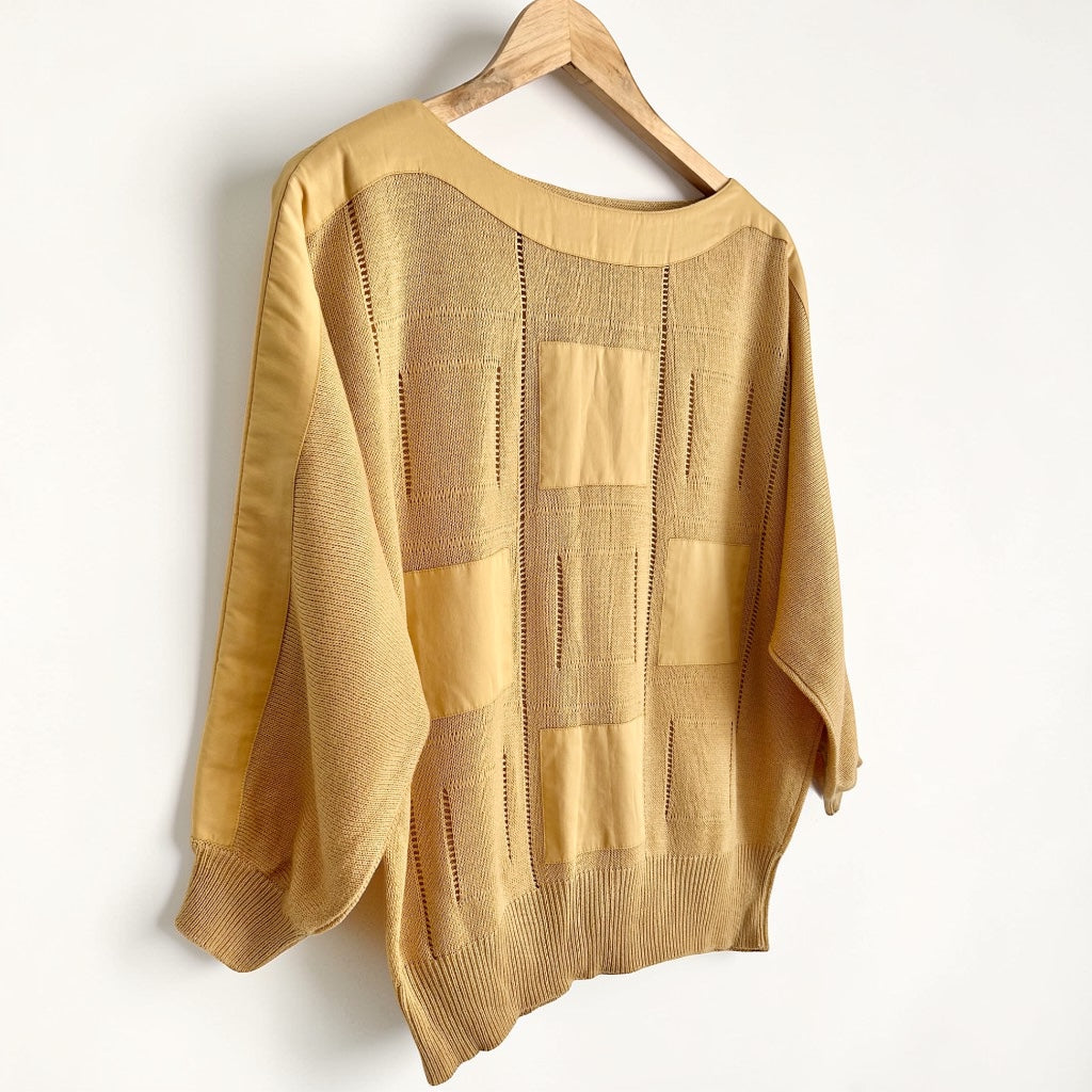 Retro Short Sleeve Knit Top • Soft Mustard