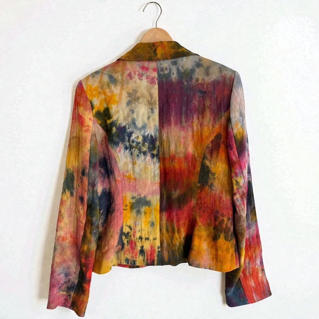 Y2K Abstract Tie-Dye Structured Blazer