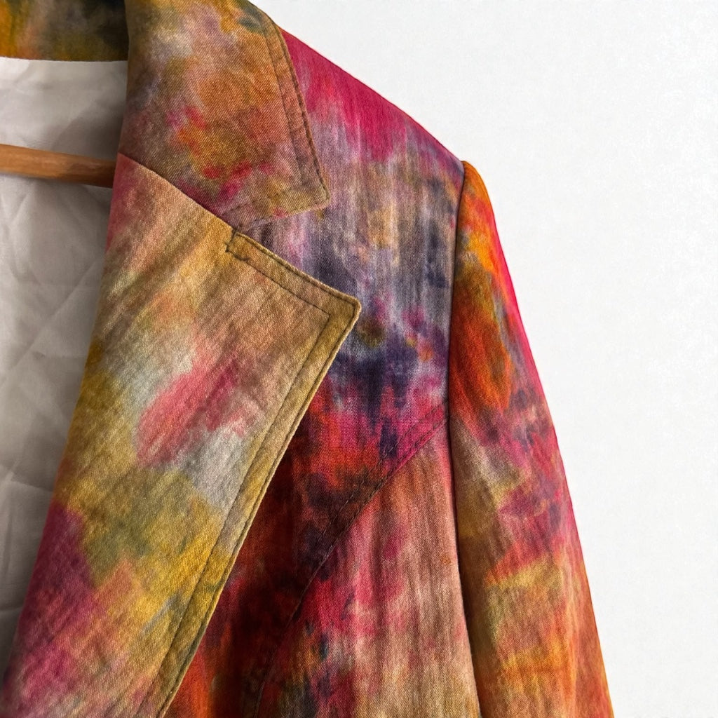 Y2K Abstract Tie-Dye Structured Blazer