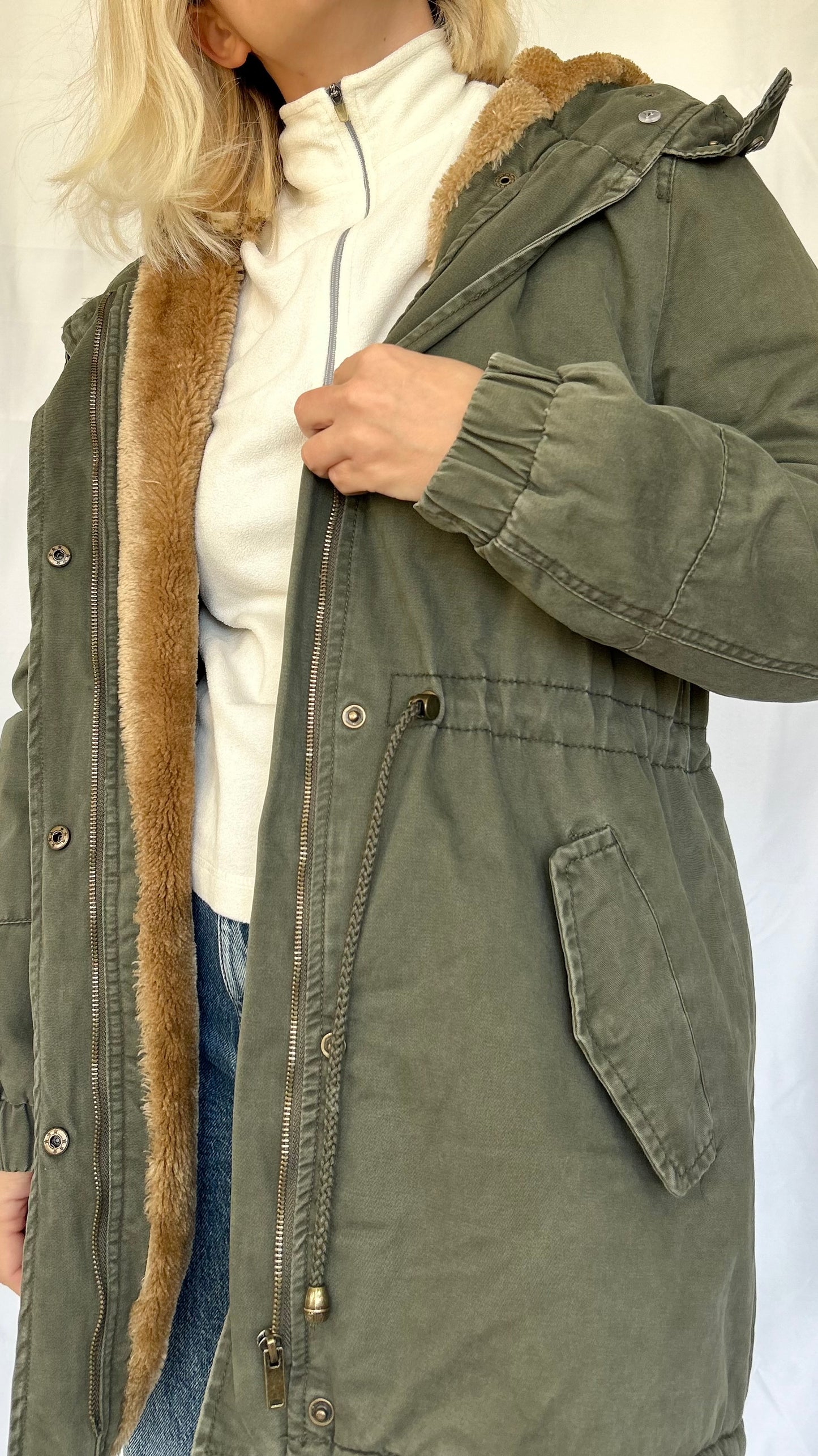 Vintage Olive Green Super Warm Coat