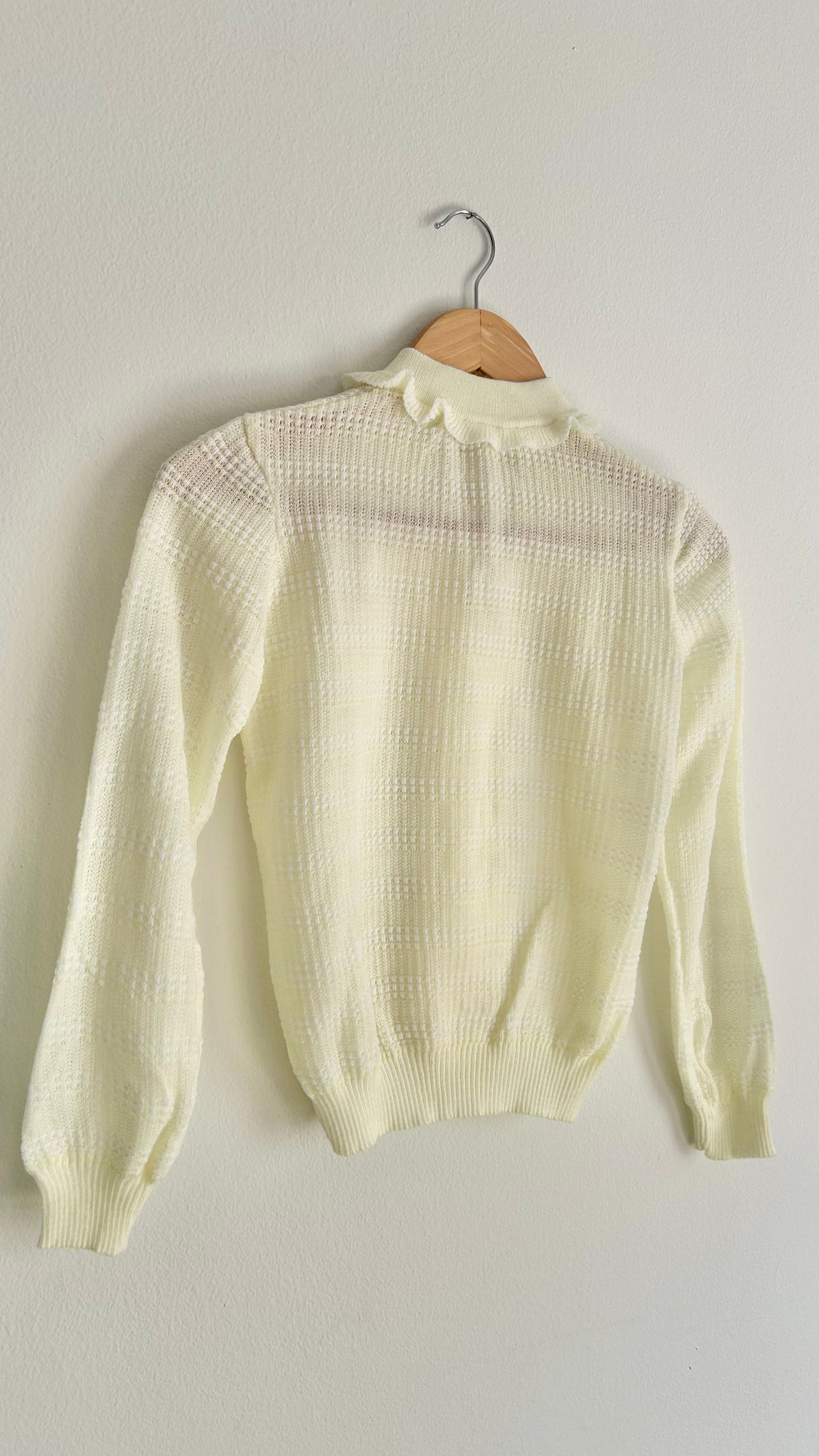 Butter Yellow Vintage Crop Knit Cardigan